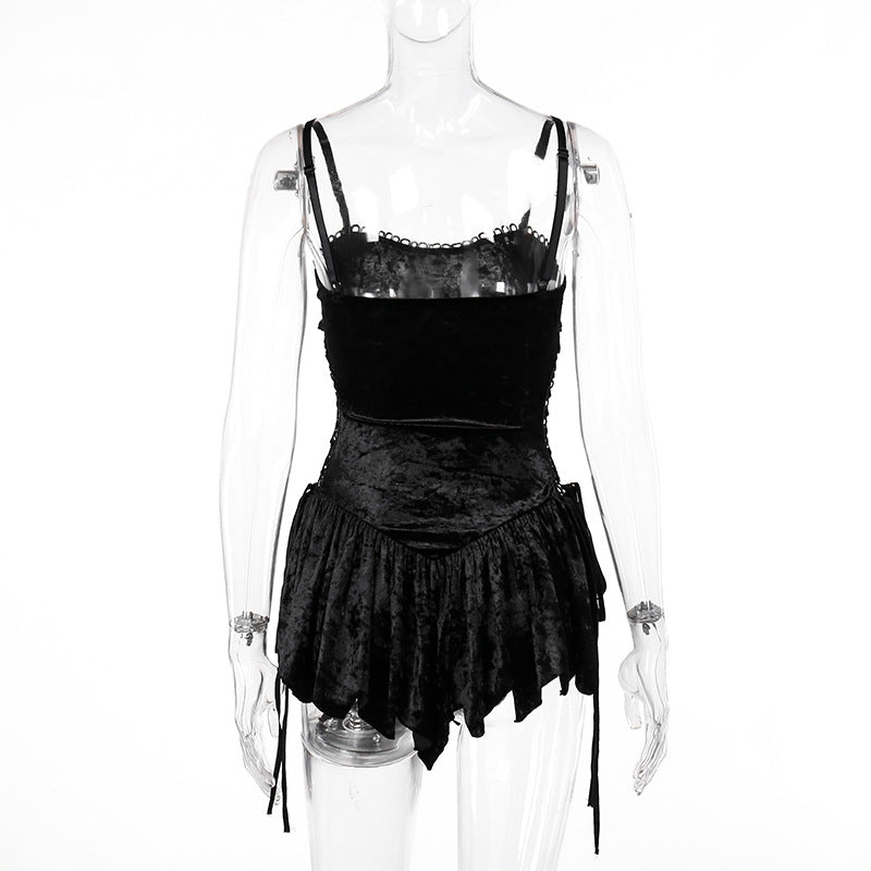 Goth Punk Style Strap Dress YY23667