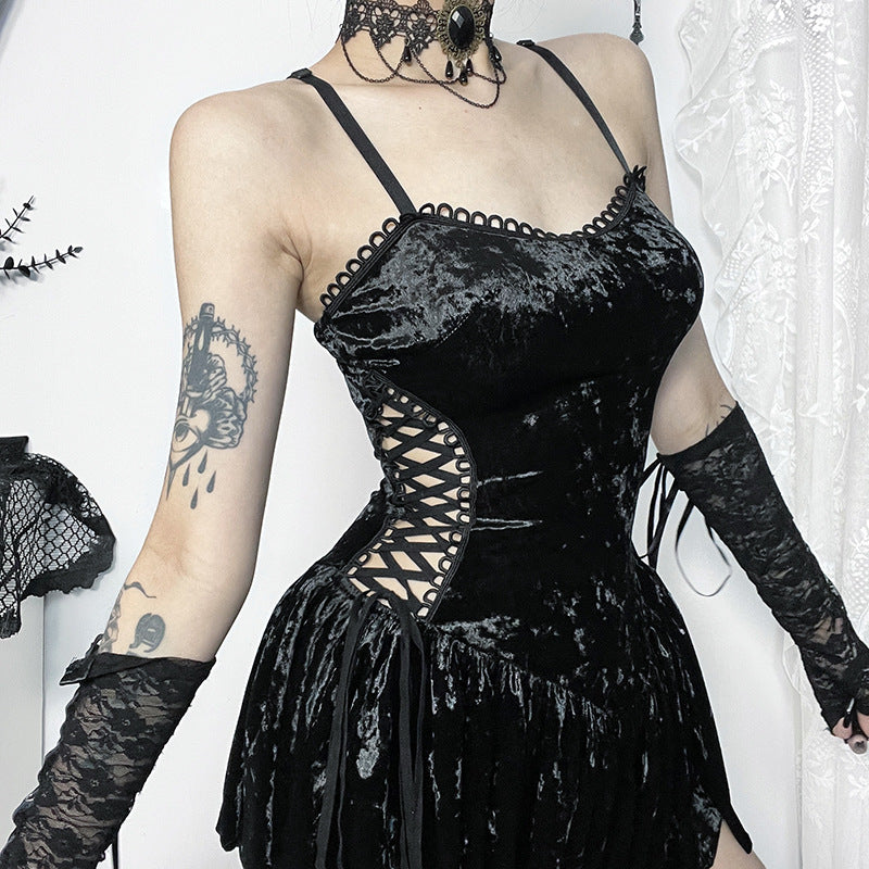 Goth Punk Style Strap Dress YY23667
