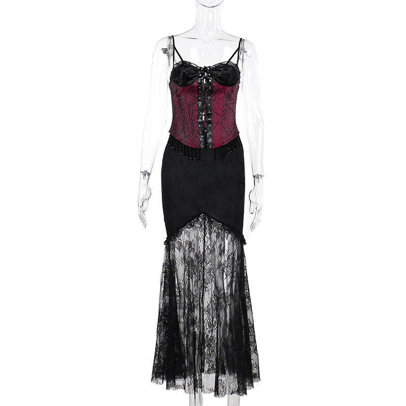 Spider Web Gothic Lace Skirt CF23682