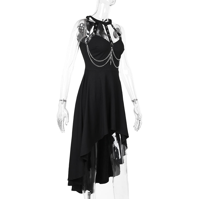 Halter Neck Bodycon Goth Punk Dress YJ24212