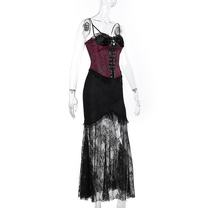 Spider Web Gothic Lace Skirt CF23682