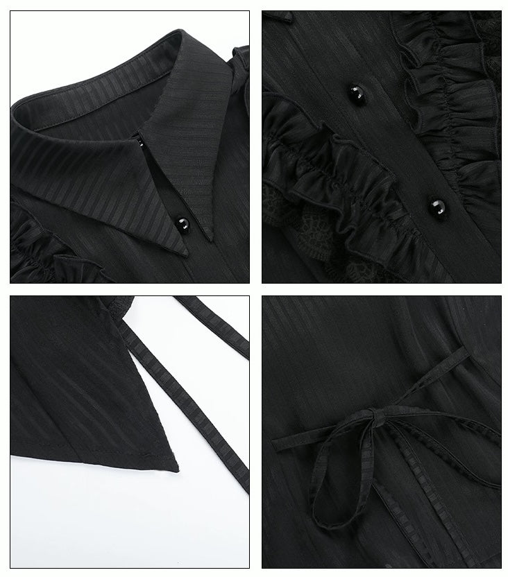 Black Striped Goth Blouse (TP01)