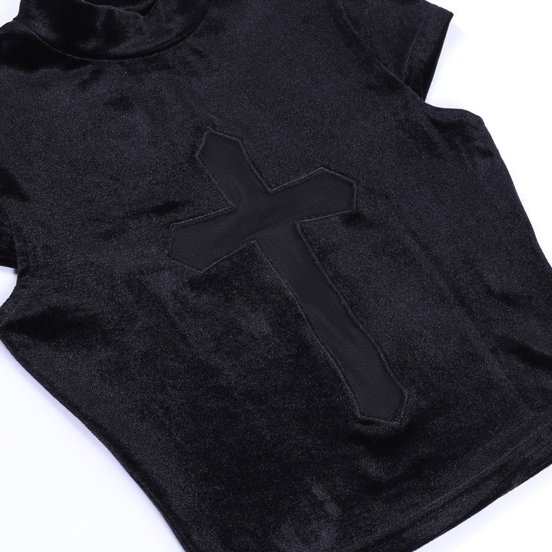Gothic Sheer Cross Tank Top CF23095