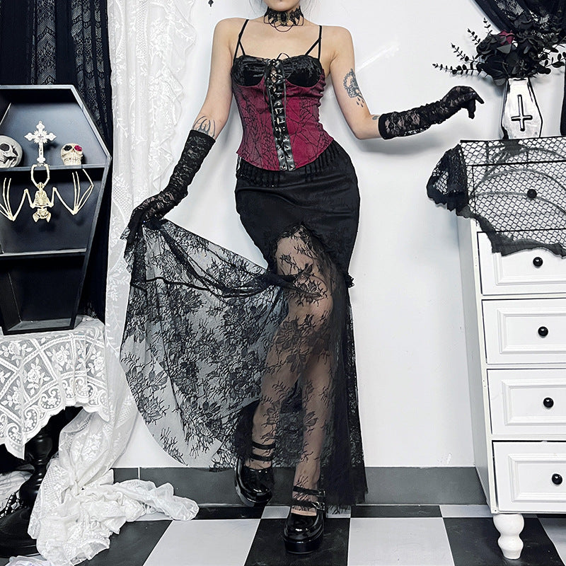 Spider Web Gothic Lace Skirt CF23682