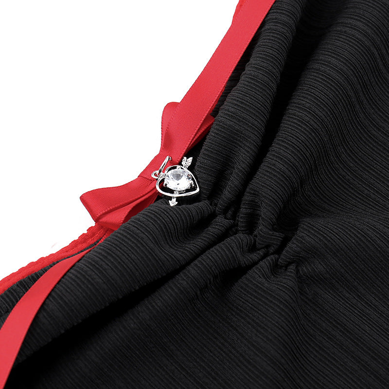 Black Gothic Slim Fit Hollow Airy Maxi Dress CF23644
