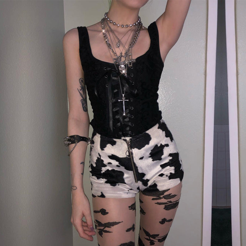 Gothic Strappy Tank Top With Square Neckline 92006