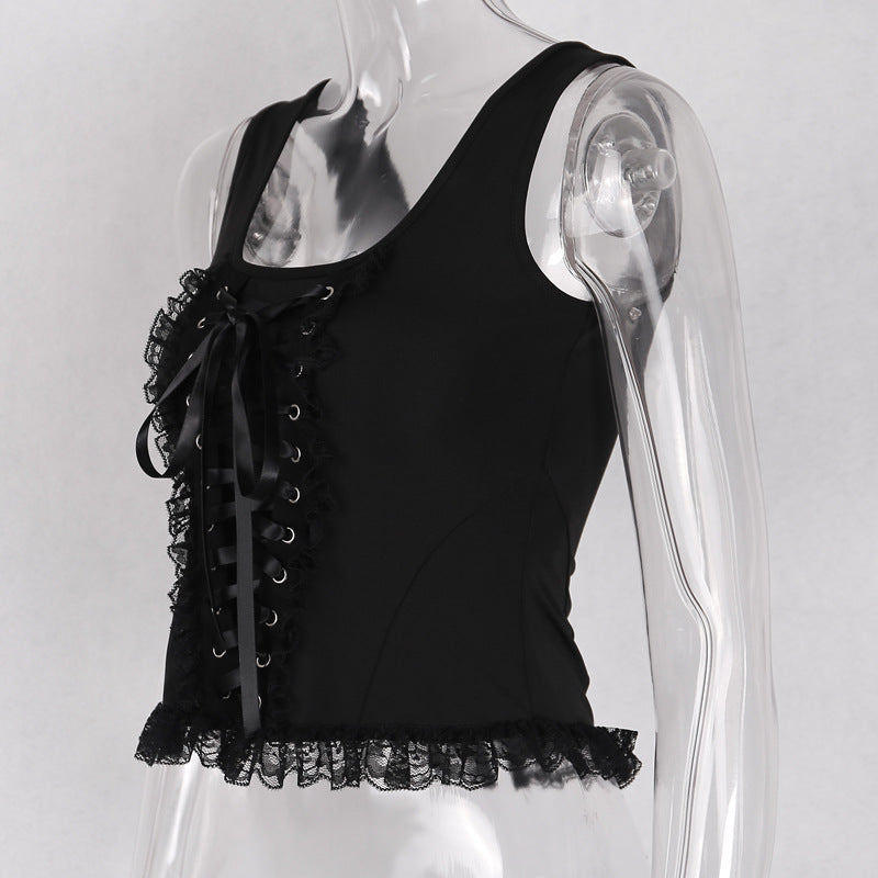 Gothic Strappy Tank Top With Square Neckline 92006