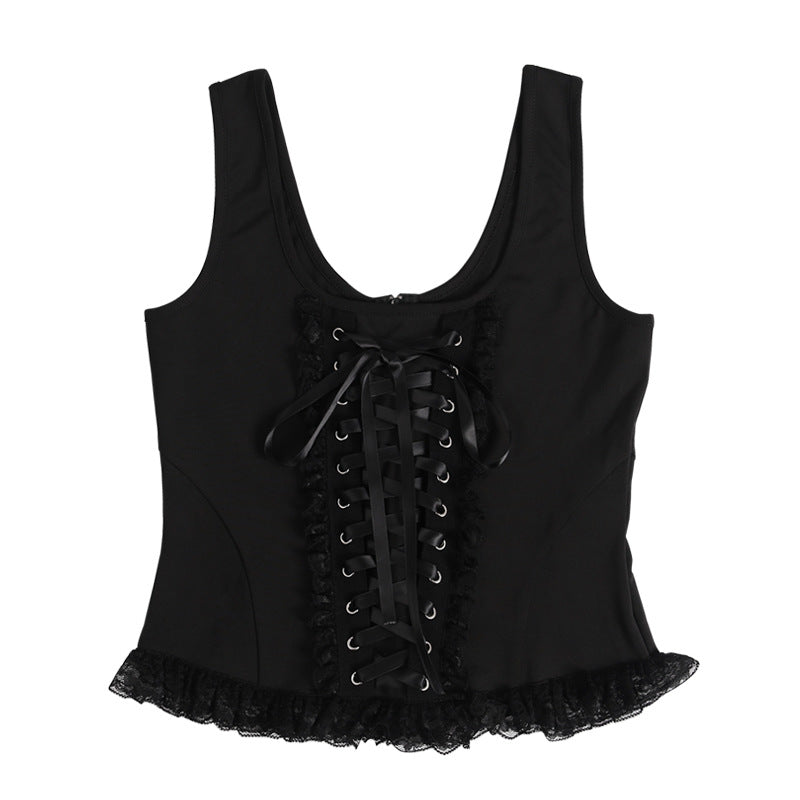 Gothic Strappy Tank Top With Square Neckline 92006