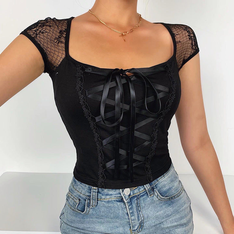 Gothic short sleeve corset top 22112P