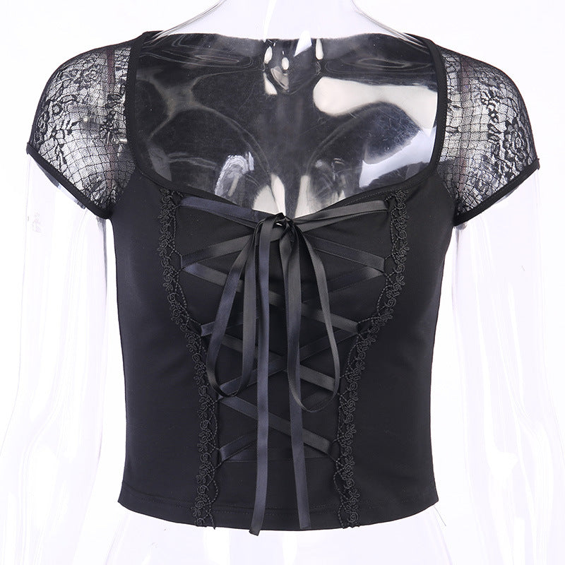 Short Sleeve Goth Top 22112P