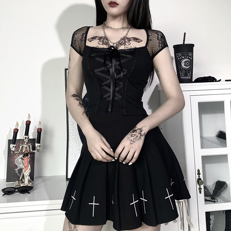 Short Sleeve Goth Top 22112P