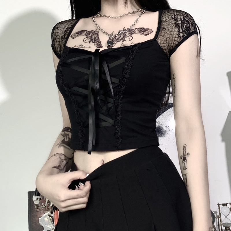 Short Sleeve Goth Top 22112P