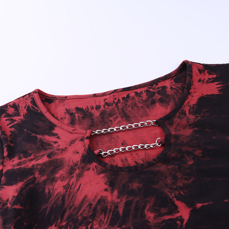 Red Punk Style Tie Dye Shirt 22147P