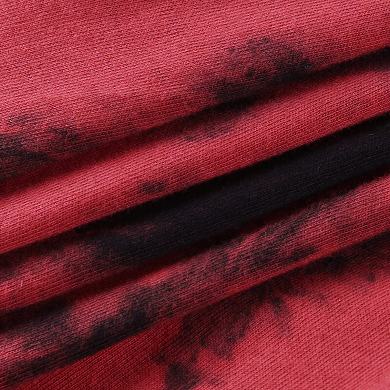 Red Punk Style Tie Dye Shirt 22147P