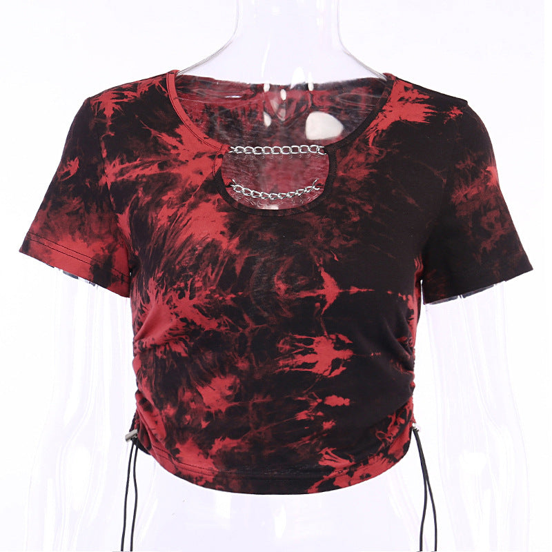 Red Punk Style Tie Dye Shirt 22147P