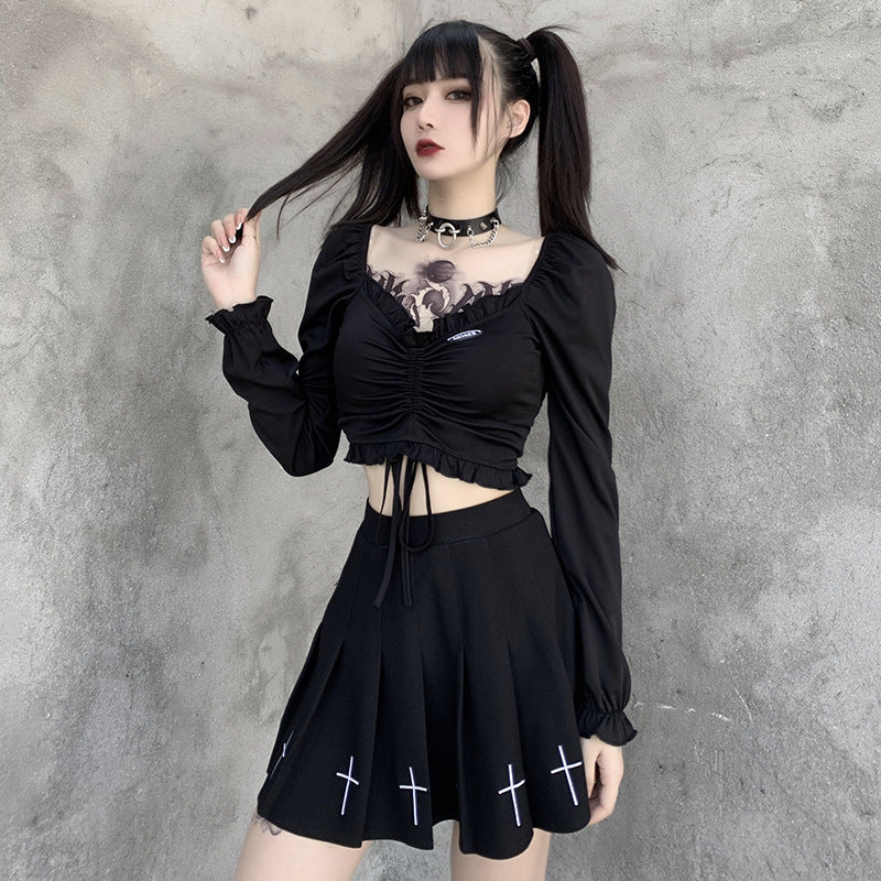 Black Gothic / Punk Crop Top 22337P