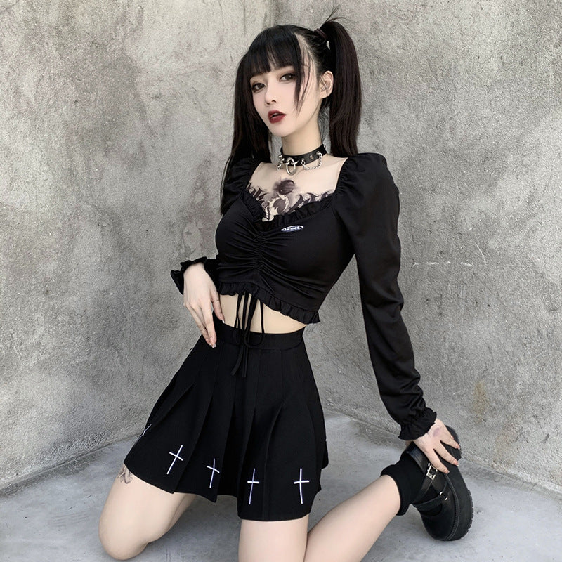 Black Gothic / Punk Crop Top 22337P
