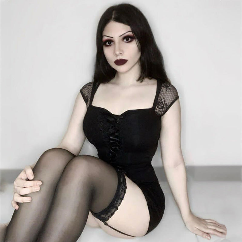 Short Sleeve Goth Top 22112P