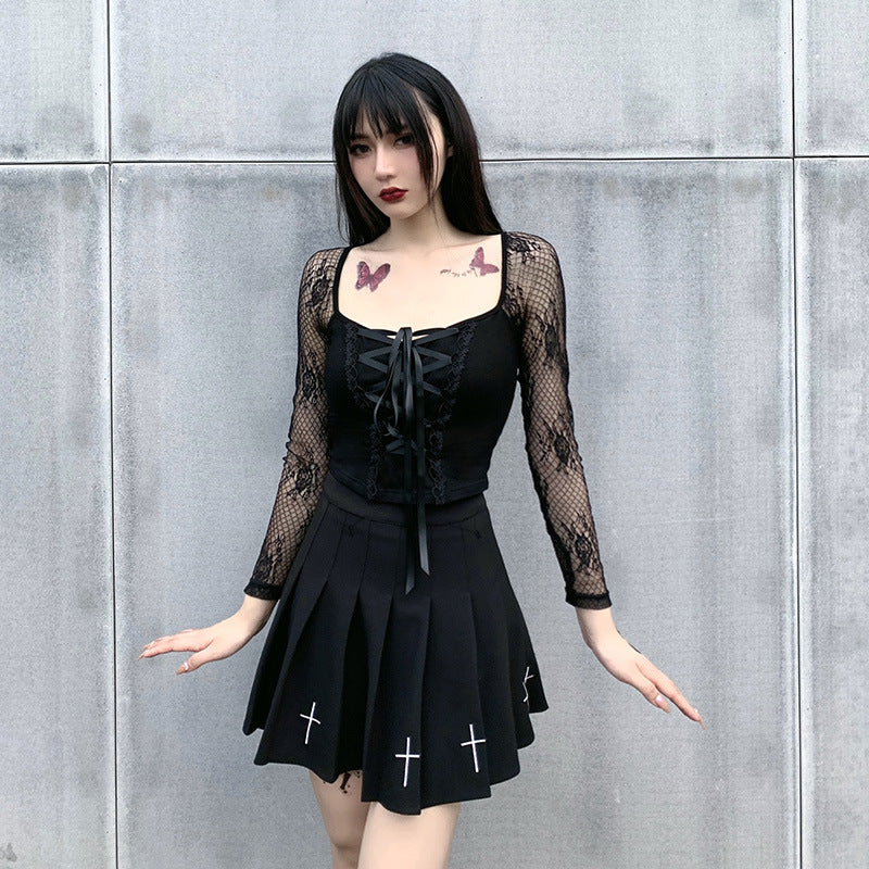 Gothic short sleeve corset top 22112P