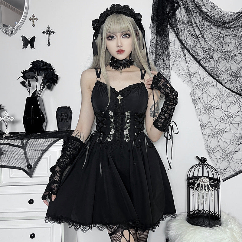 Black Gothic Lolita Corset Dress JY22542