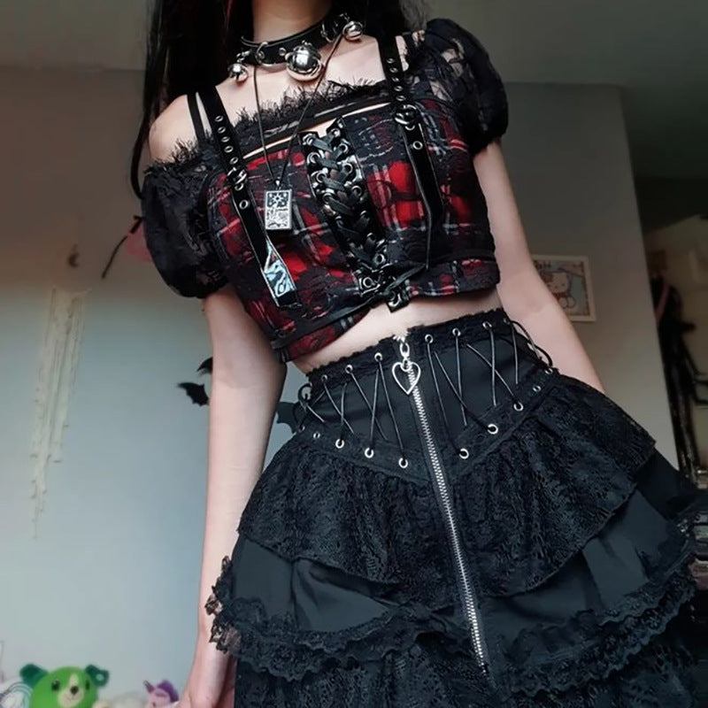 Gothic / Punk Style Frill Skirt WY23001