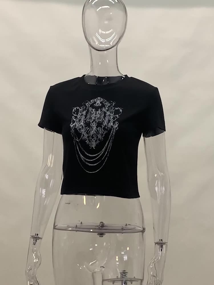 Punk Style Print Tee YJ22565