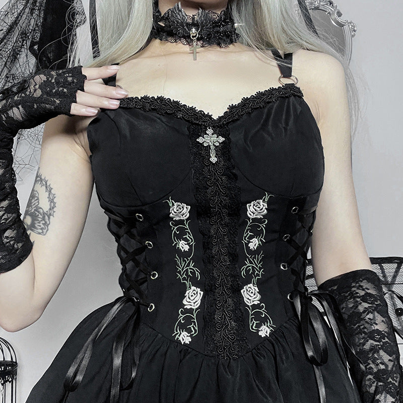 Black Gothic Lolita Corset Dress JY22542