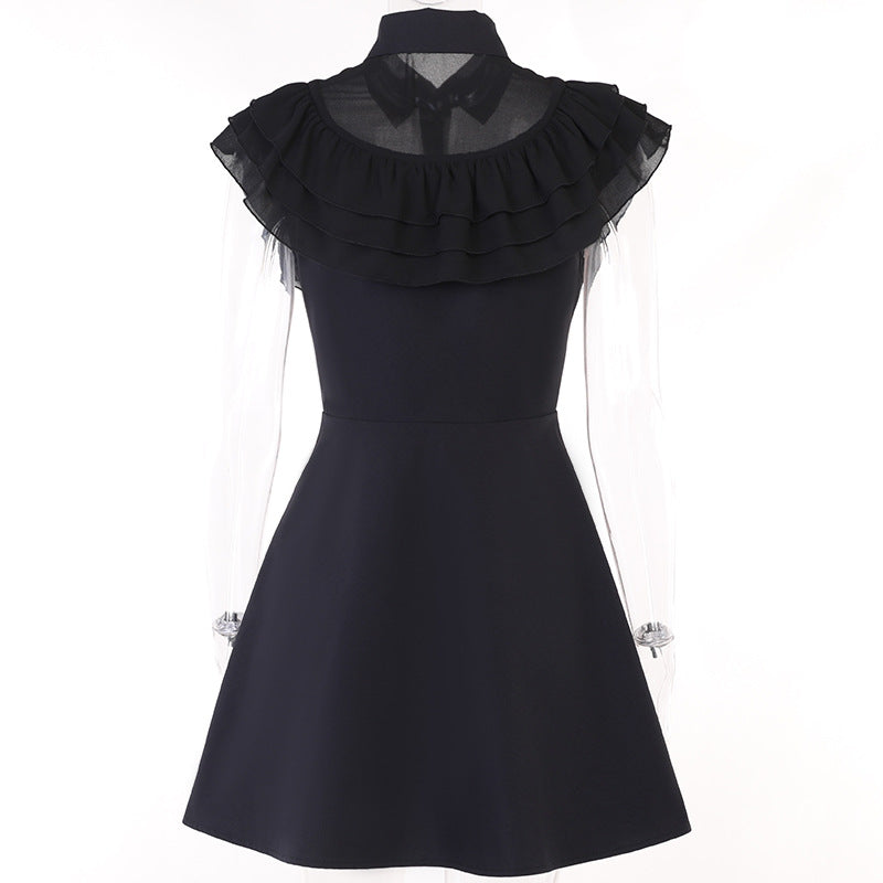 Gothic black Ruffled Dress JY23018