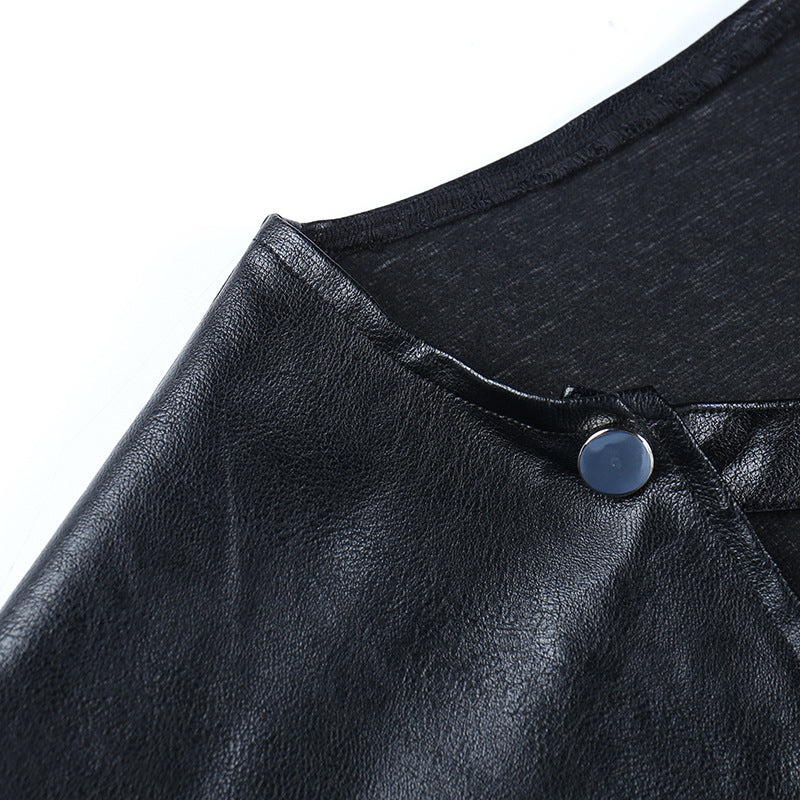 Punk Style Faux Leather Short Cape XY22038