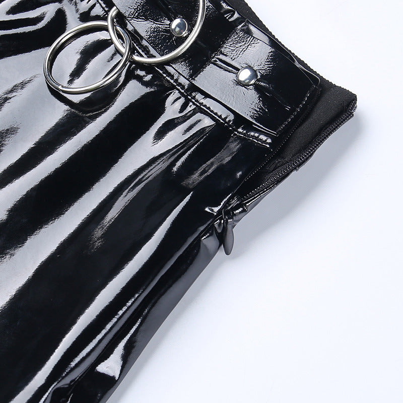 Punk Style Metal Black Short Skirt JY22608
