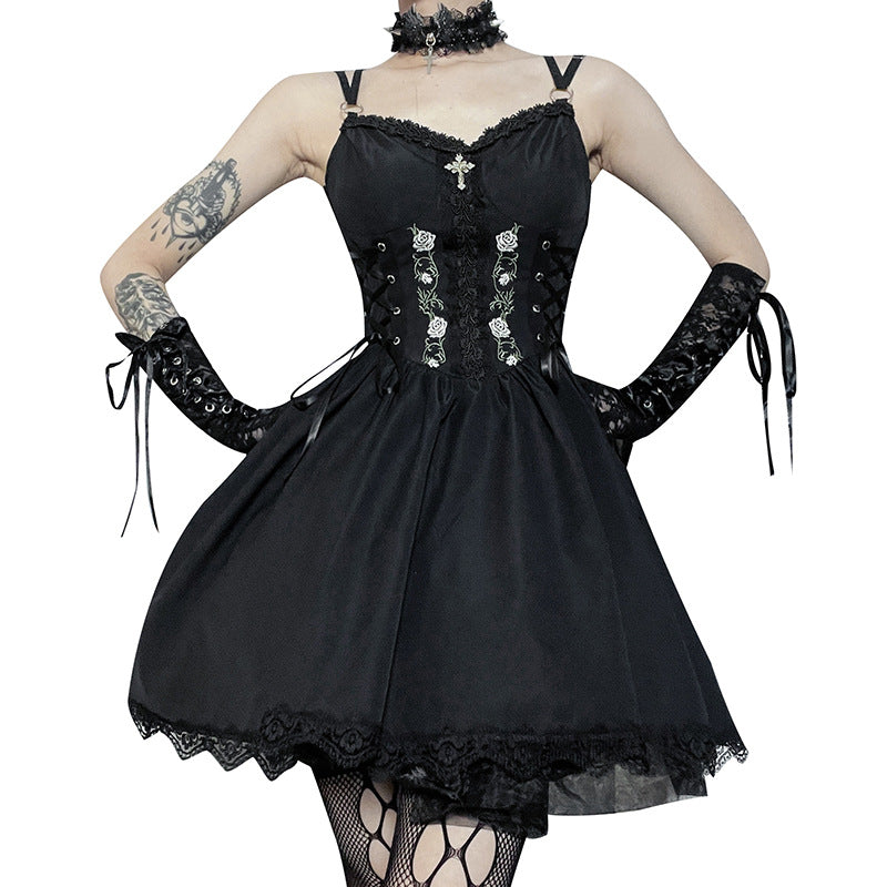 Black Gothic Lolita Corset Dress JY22542