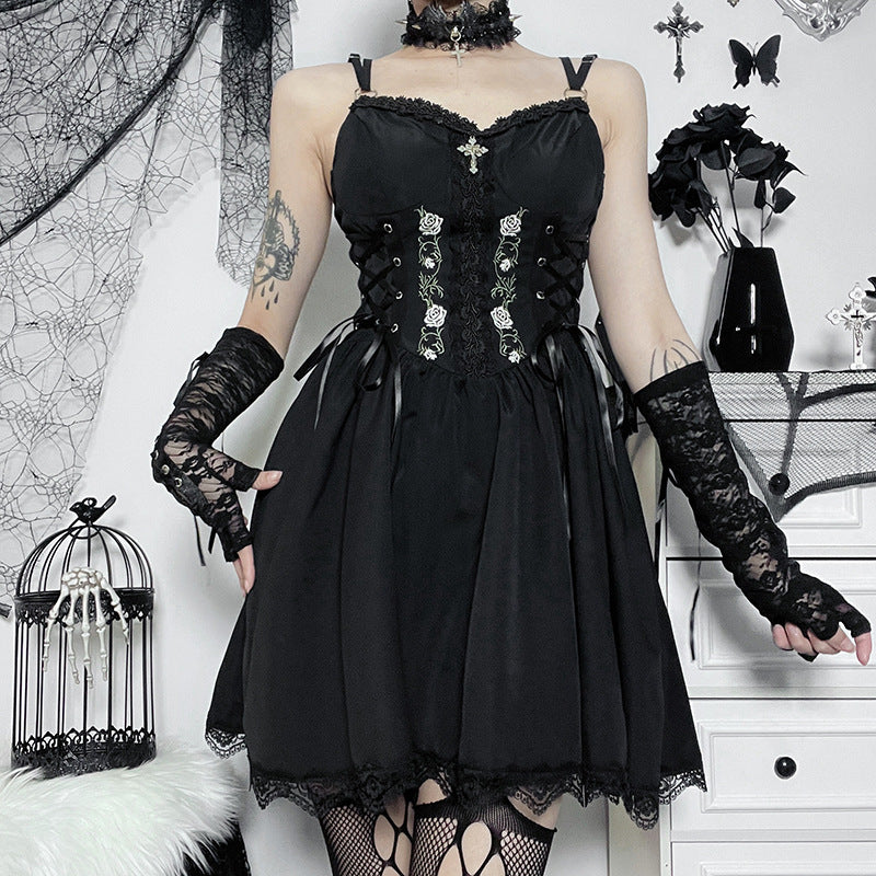 Black Gothic Lolita Corset Dress JY22542