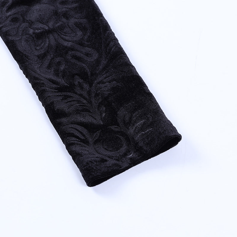 Black retro gothic floral bolero 23614A