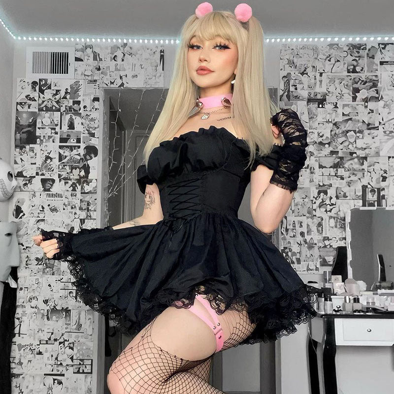 Gothic Puff Sleeve Dress CC21011