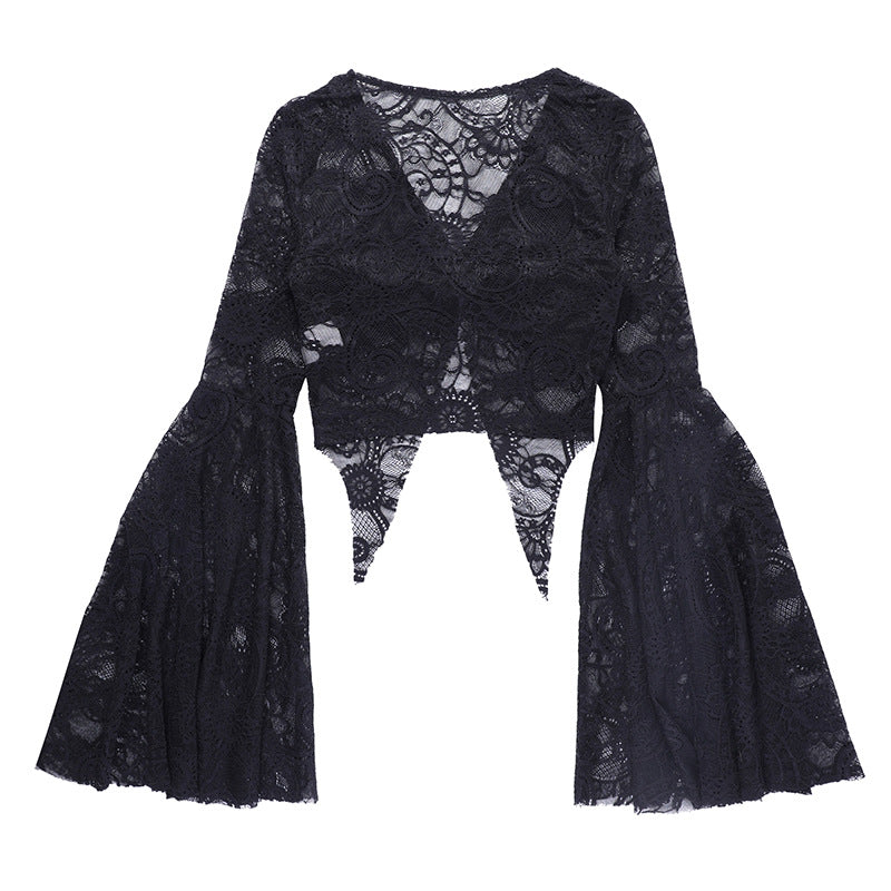 Black Lace Gothic Long Sleeve Bolero WY22038