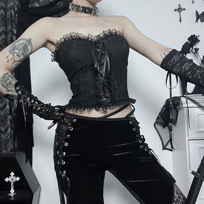 Gothic Black Corset Top CF23005