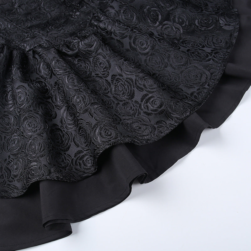 Gothic Black Off-shoulder Mini Dress CC21254