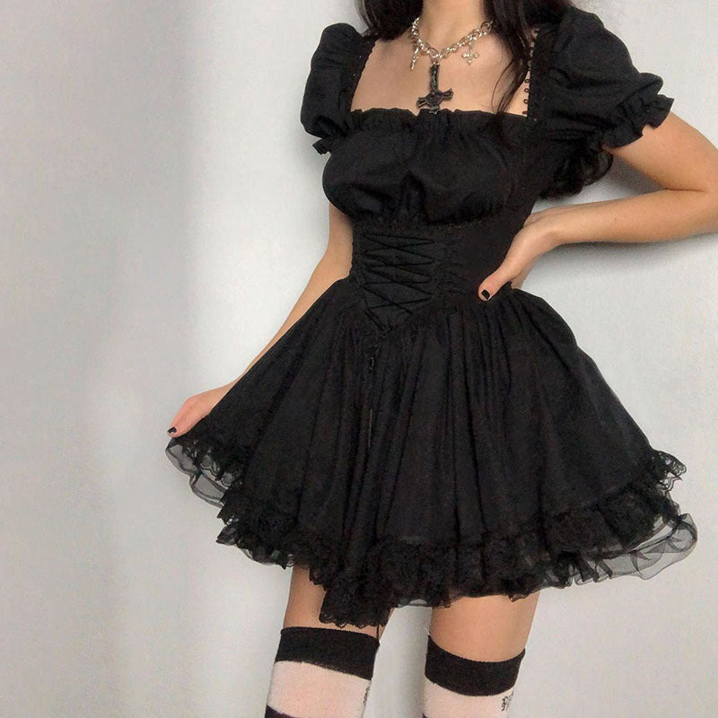 Gothic Puff Sleeve Dress CC21011