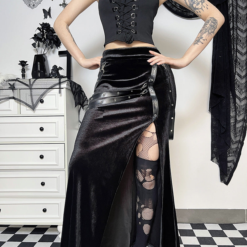 Gothic Velvet Long Skirt XY22157