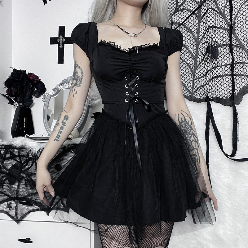 Gothic Style Short Sleeve Dress JY22503