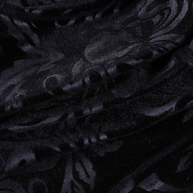 Black retro gothic floral bolero 23614A