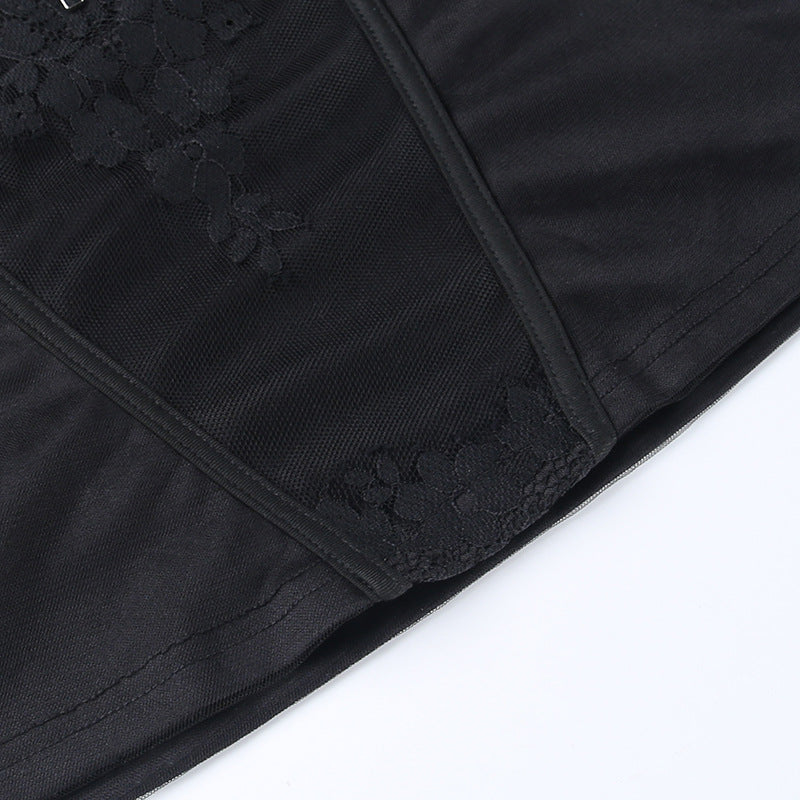 Black Lace Sleeve Gothic Long Sleeve Top HY21507