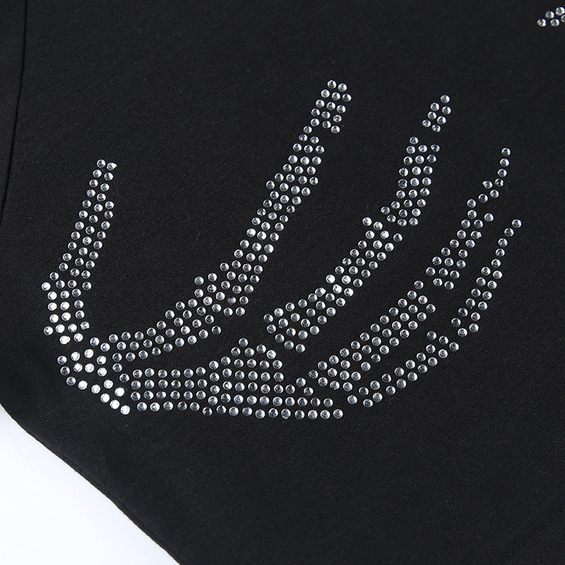 Punk Style Skeleton Hands Crop Top YJ22559