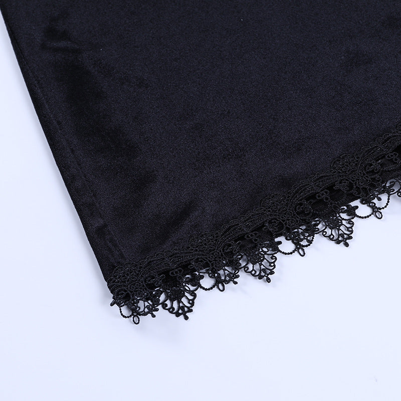 Gothic Black Velvet Camisole 23634a