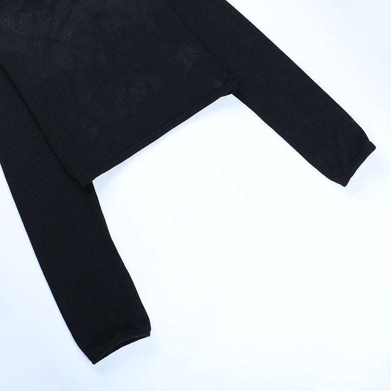 Gothic Style Spider Web Back Long Sleeve Top YJ22571