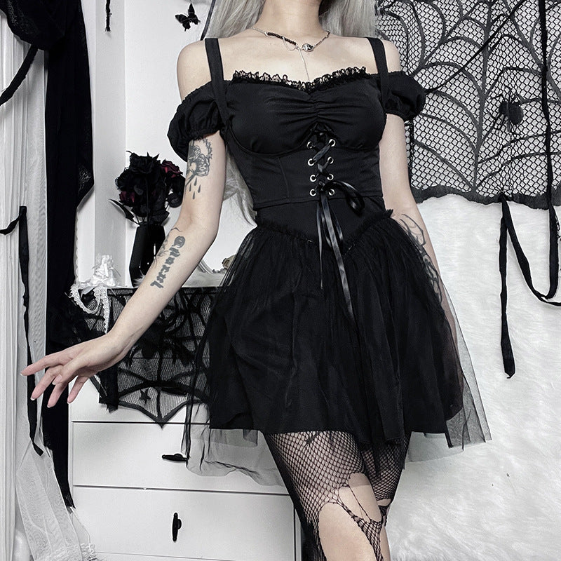 Gothic Style Short Sleeve Dress JY22503