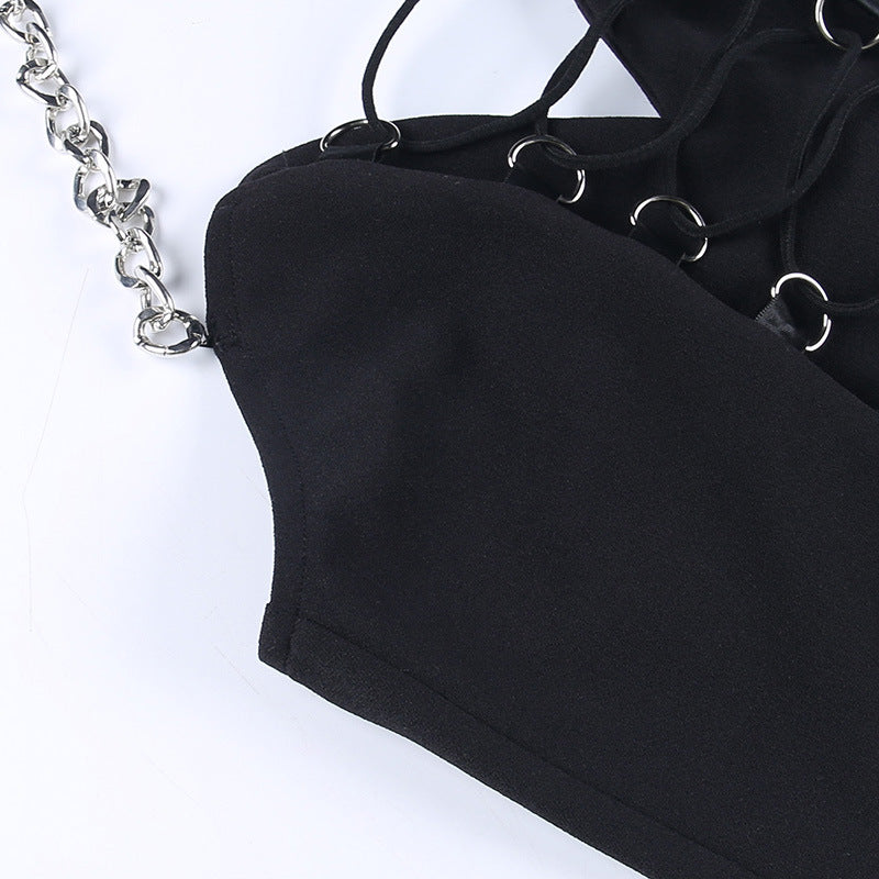 Punk Style Chains Halter Corset Top JY22602