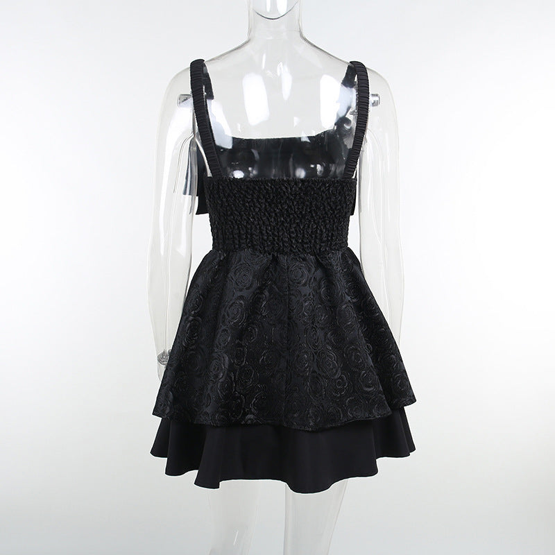 Gothic Black Off-shoulder Mini Dress CC21254