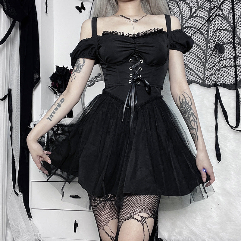 Gothic Style Short Sleeve Dress JY22503