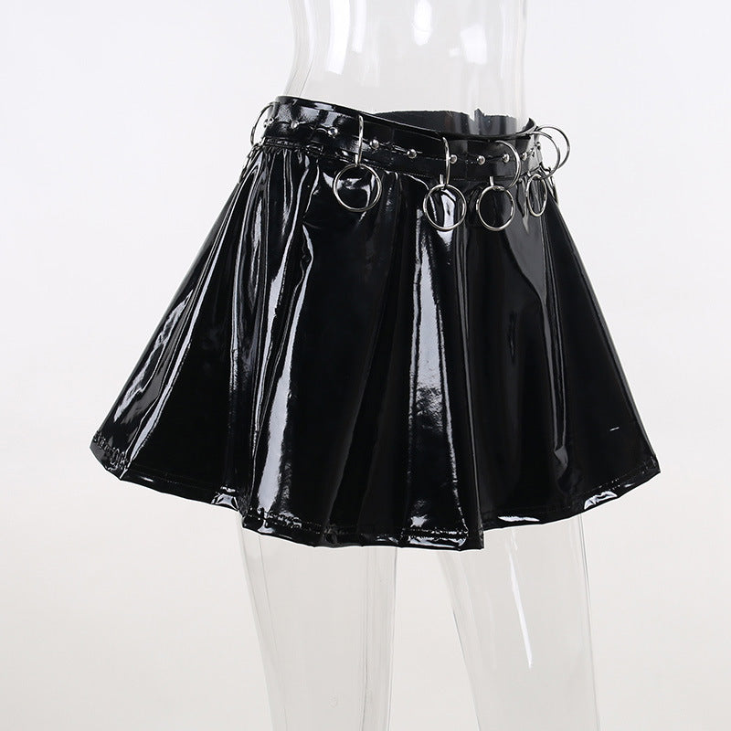 Punk Style Metal Black Short Skirt JY22608
